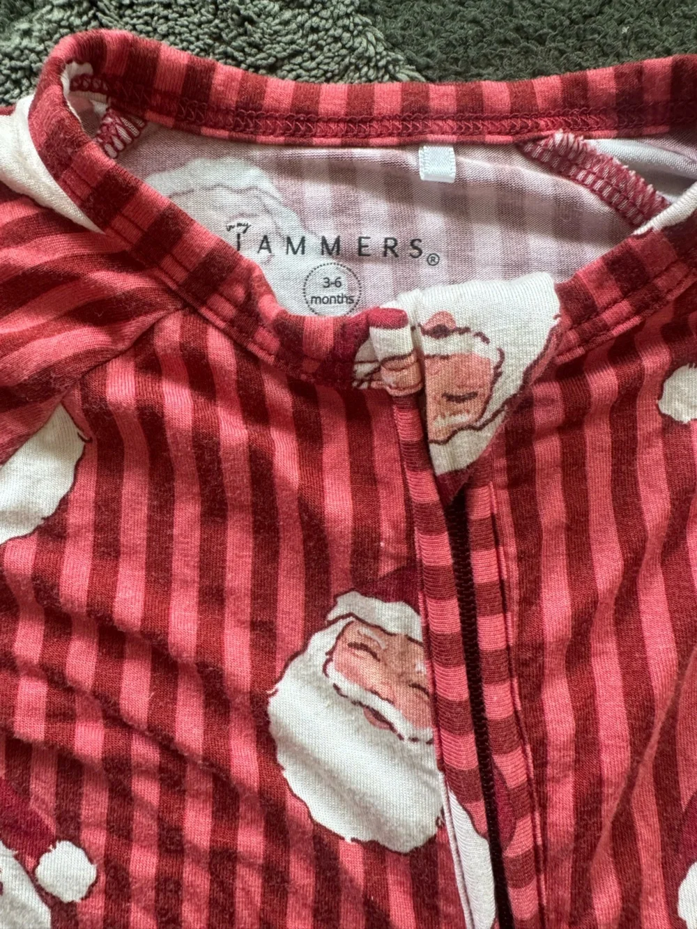 Kids Red Santa Print One-Piece Pajamas